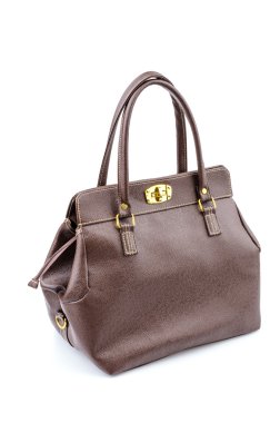 kadın deri çanta izole beyaz arka plan