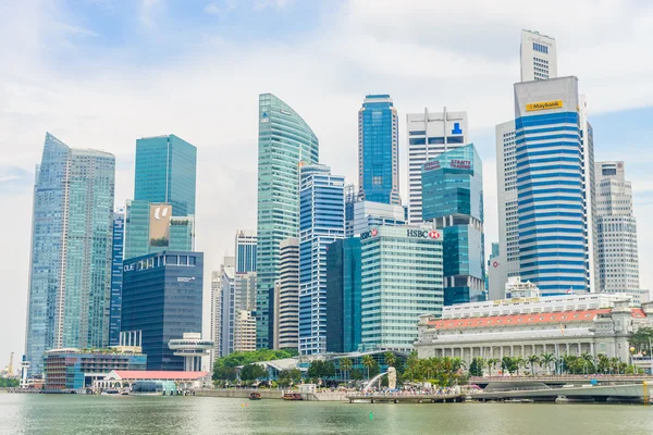 stock image SINGAPORE - JUNE 22: Urban landscape of Singapore. Skyline and m