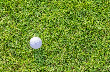 Yeşil çimlerin üzerinde golf topu