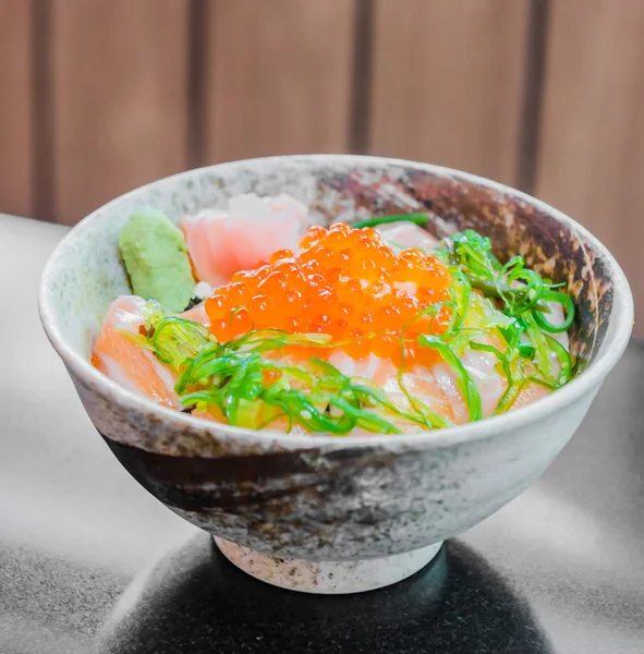 Salmon salad japanese food — Stock Photo, Image