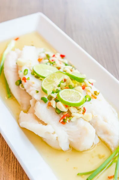 Steamed basa fish — Stock Photo, Image