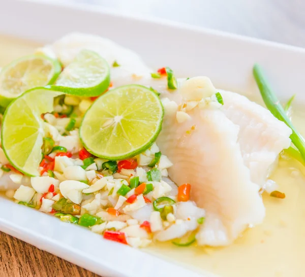 Steamed basa fish — Stock Photo, Image