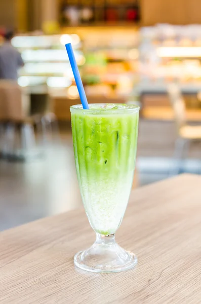 Té verde helado con leche — Foto de Stock
