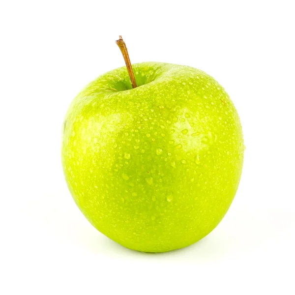 Groene appel geïsoleerde witte achtergrond — Stockfoto