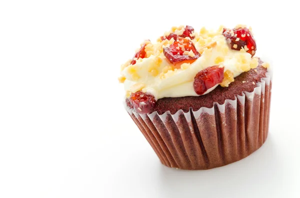 Rode cupcake fluweel — Stockfoto