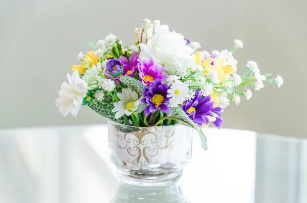 Bouquet flower in vase — Stock Photo, Image