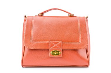 kadın deri çanta izole beyaz arka plan