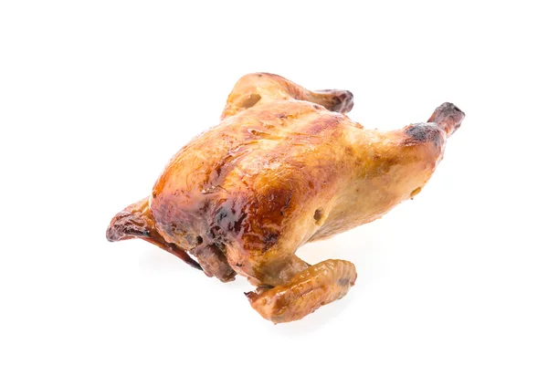 Roast chicken isolated on white — Stock Photo, Image