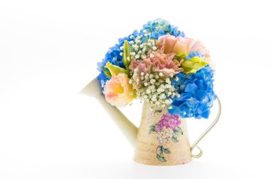 buket çiçek ortanca beyaz izole