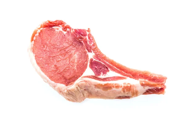 Beyaz izole pişmemiş domuz eti — Stok fotoğraf