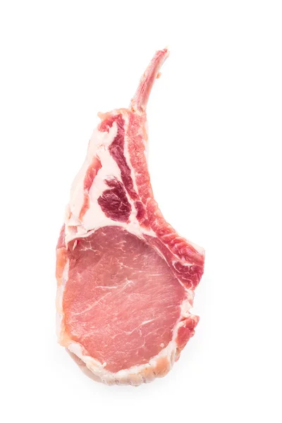 Rohes Schweinefleisch isoliert auf weiß — Stockfoto