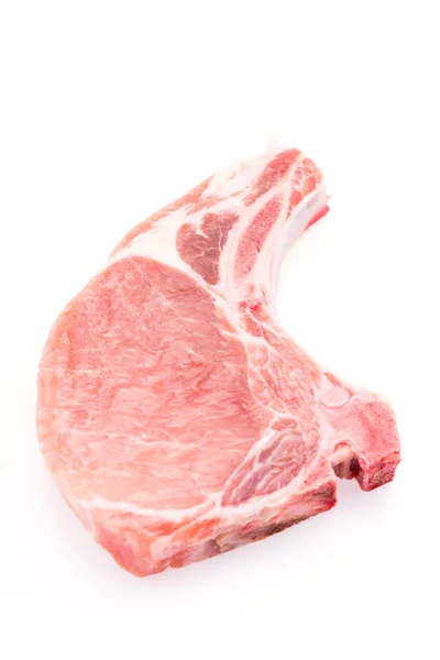 Carne crua de porco isolada sobre branco — Fotografia de Stock