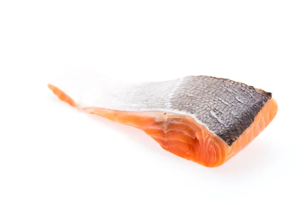 Carne di salmone isolata su bianco — Foto Stock