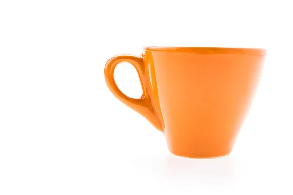 Caneca laranja isolada em branco — Fotografia de Stock