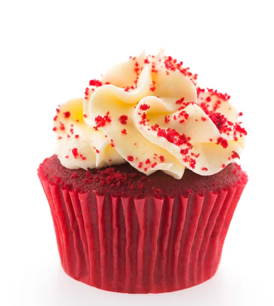 Roter Samt-Cupcake — Stockfoto