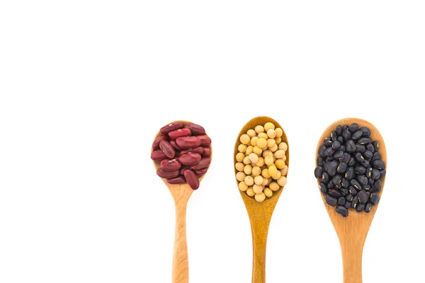 Beans on spoon — Stock Photo, Image