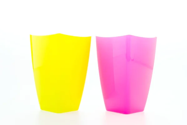 Színes műanyag pohár — Stock Fotó