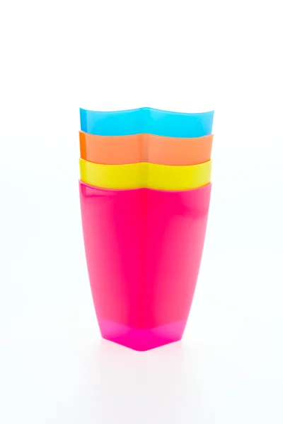 Kleurrijke kunststofglas — Stockfoto