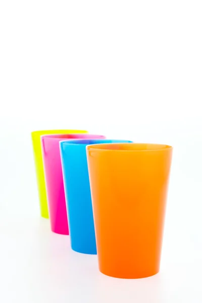 Kleurrijke kunststofglas — Stockfoto