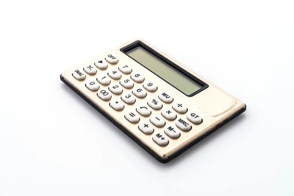 Calculatrice isolée sur fond blanc — Photo