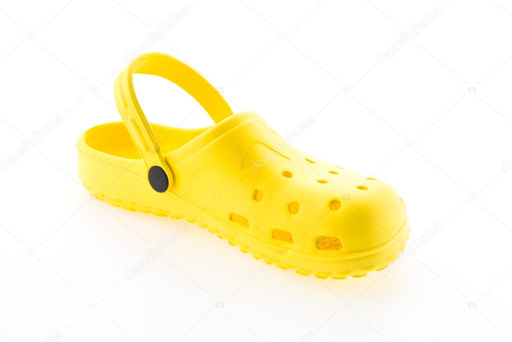 Yellow Sandals isolated on white background