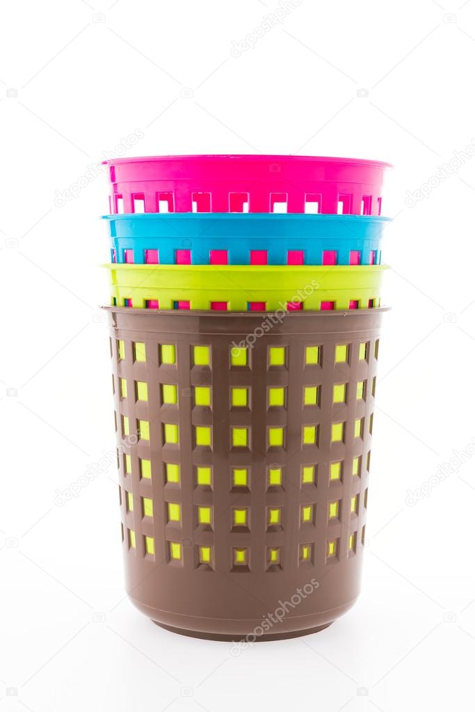 Plastic basket isolated on white background