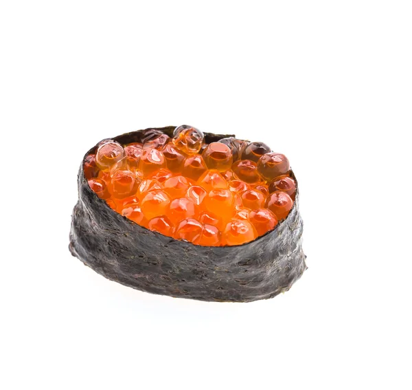 Salmon eggs sushi isolated on white — Stock Photo, Image