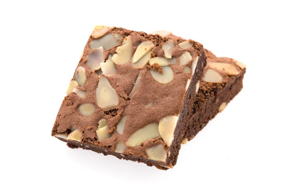 Brownie isolato su bianco — Foto Stock