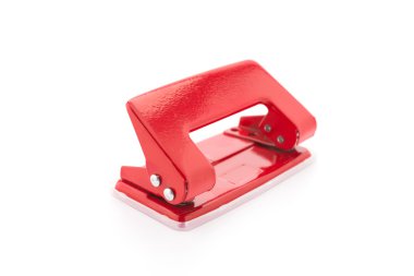 Beyaz arka plan üzerinde izole kırmızı ofis yumruk