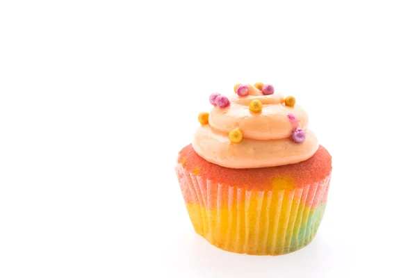 Bunte Cupcakes isoliert auf weiß — Stockfoto