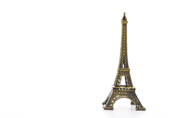 Eiffel Tower brinquedo isolado no fundo branco — Fotografia de Stock