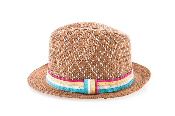 Brown straw hat isolated on white background — Stock Photo, Image