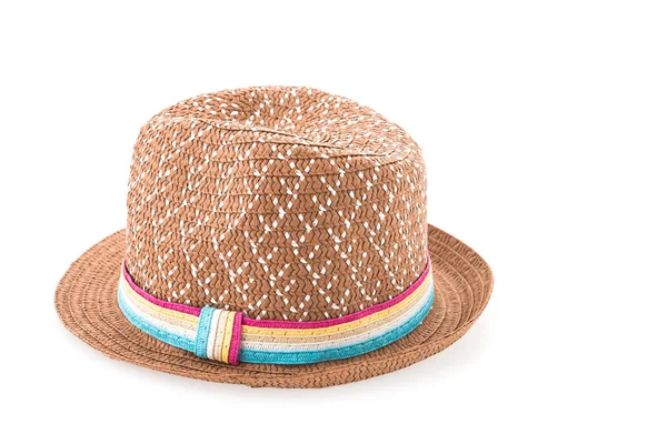 Brown straw hat isolated on white background — Stock Photo, Image