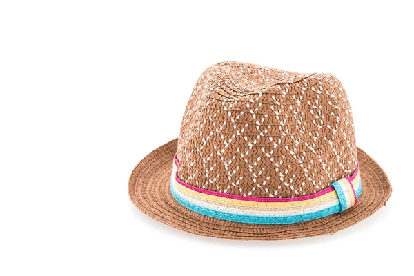 Brown straw hat isolated on white background — Stock Photo, Image