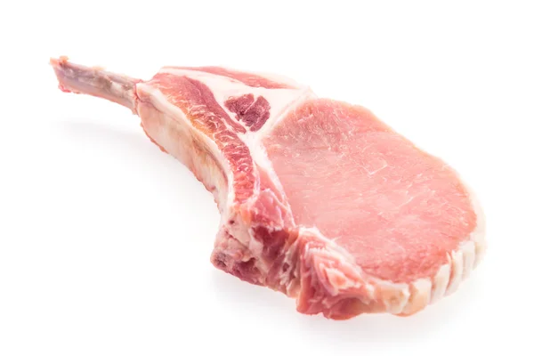 Ωμό κρέας χοιρινό απομονωθεί σε λευκό — Φωτογραφία Αρχείου