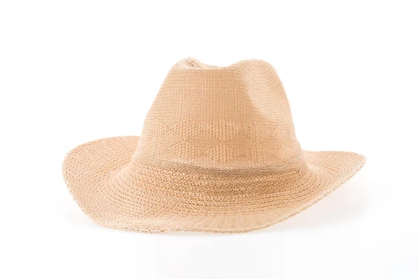 Ψάθινο καπέλο απομονωμένο σε λευκό φόντο — Φωτογραφία Αρχείου