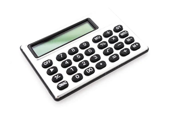 Calcolatrice isolata su sfondo bianco — Foto Stock