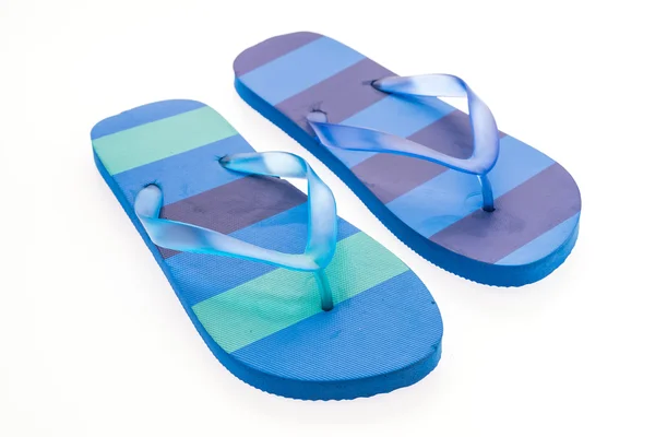 Flip flop zapatos de plástico de moda aislados sobre fondo blanco — Foto de Stock