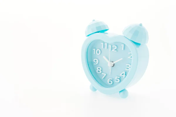 Blue alarm clock isolated on white background — Stock Photo, Image