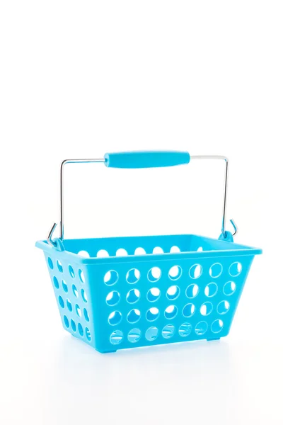 Shopping plastic basket isolated on white background — Stock Photo, Image