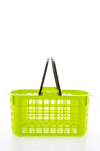 Shopping plastic basket isolated on white background — Stock Photo, Image