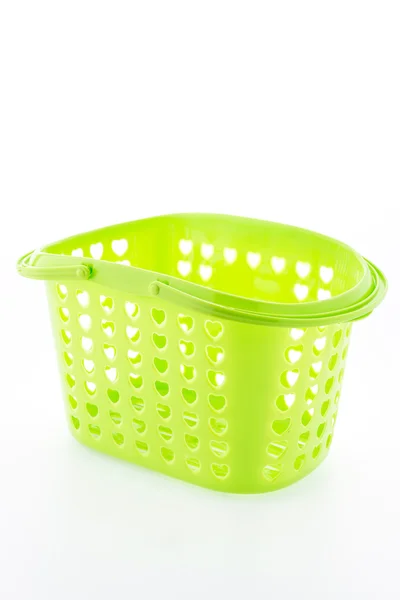 Shopping plastic basket isolated on white background — Stock Photo, Image