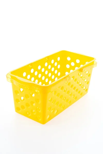 Shopping plastic basket isolated on white background — Stock Photo, Image