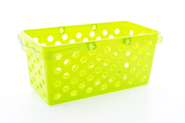 Shopping plastic basket isolated on white background — Stock Photo, Image