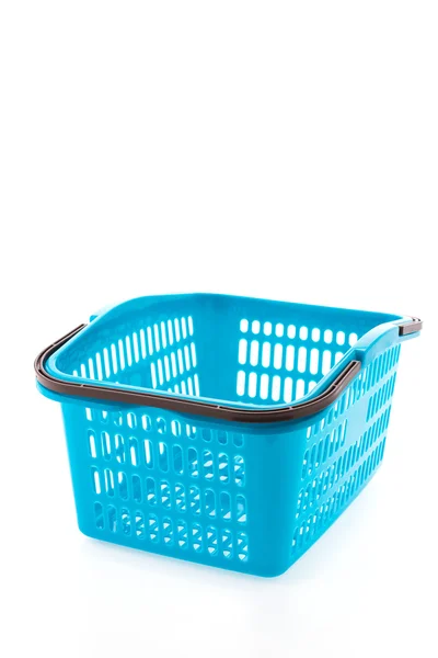 Shopping plastic basket isolated on white background — Stock Photo, Image