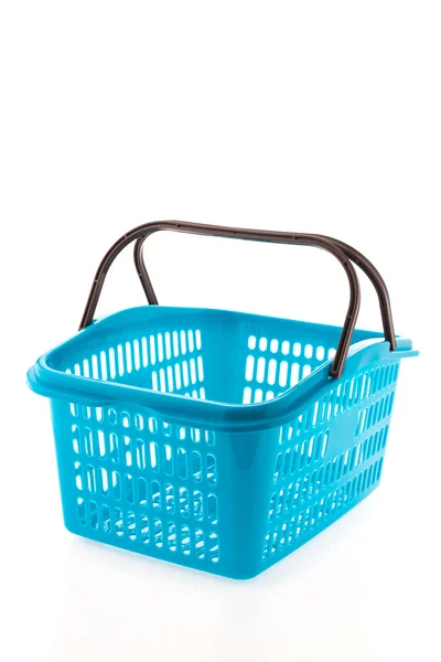 Shopping cestino di plastica isolato su sfondo bianco — Foto Stock