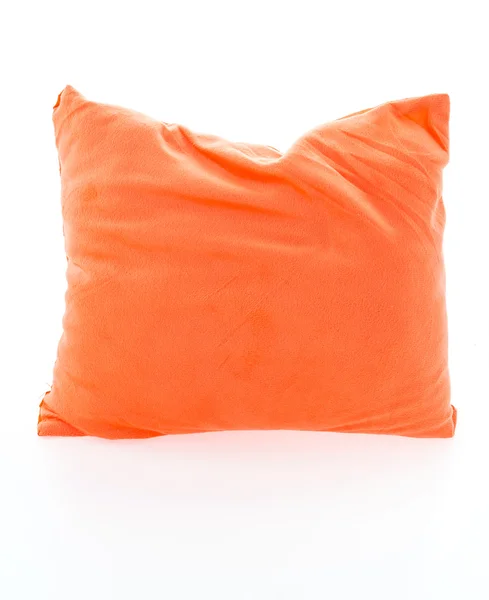 Almohada naranja aislada sobre fondo blanco — Foto de Stock
