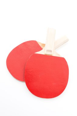Raket ping pong izole üzerinde beyaz arka plan