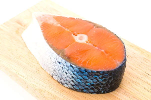 М'ясо лосося ізольоване на білому тлі — стокове фото