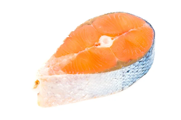 Carne de salmón aislada sobre fondo blanco —  Fotos de Stock